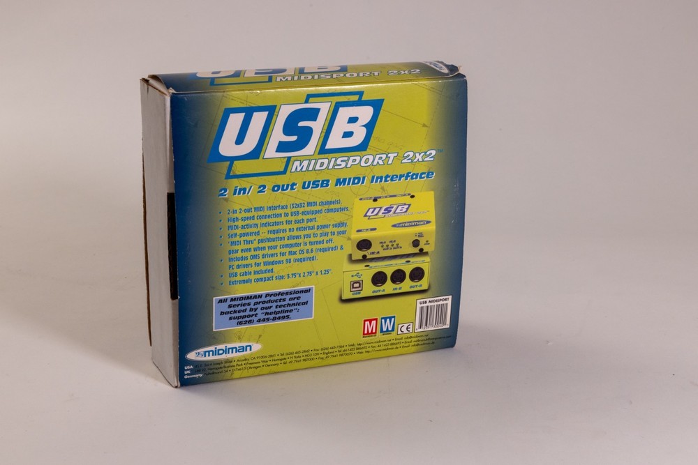 Midiman Midisport 2x2 USB MIDI Interface For Windows & Mac