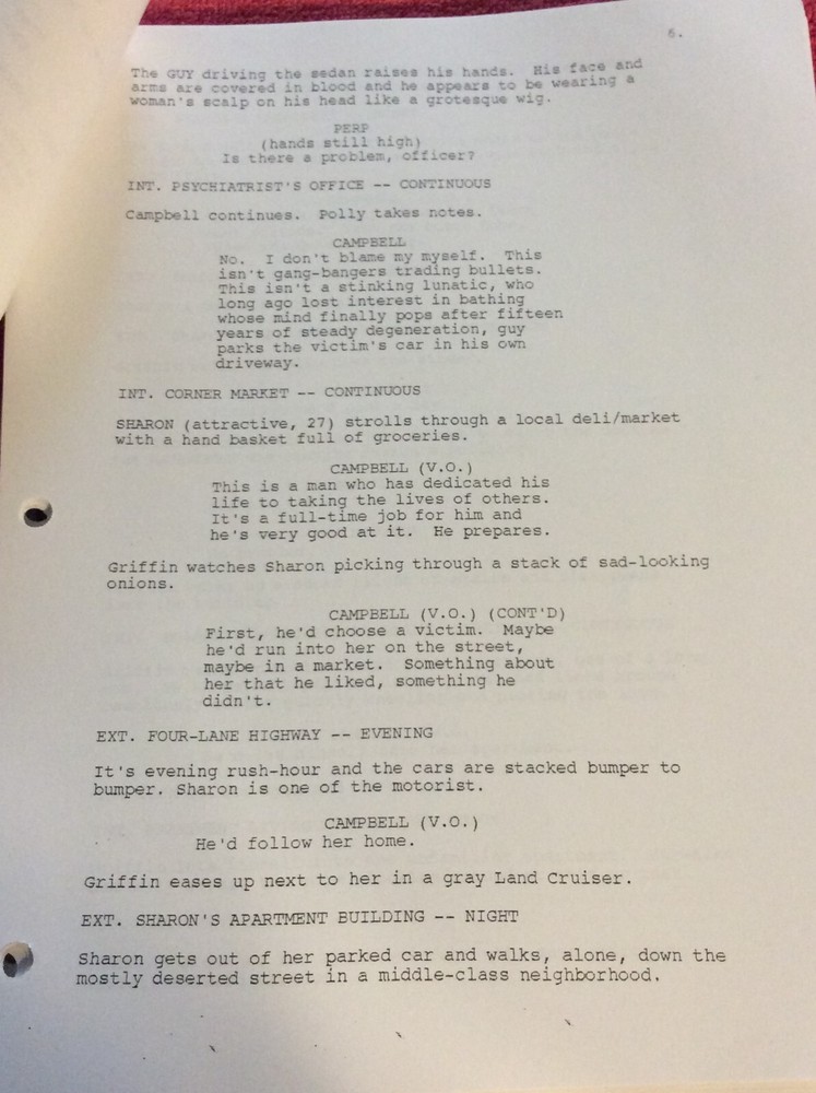 ORIGINAL SCRIPT DRIVEN THE WATCHER KEANU REEVES ERNIE HUDSON JAMES SPADER