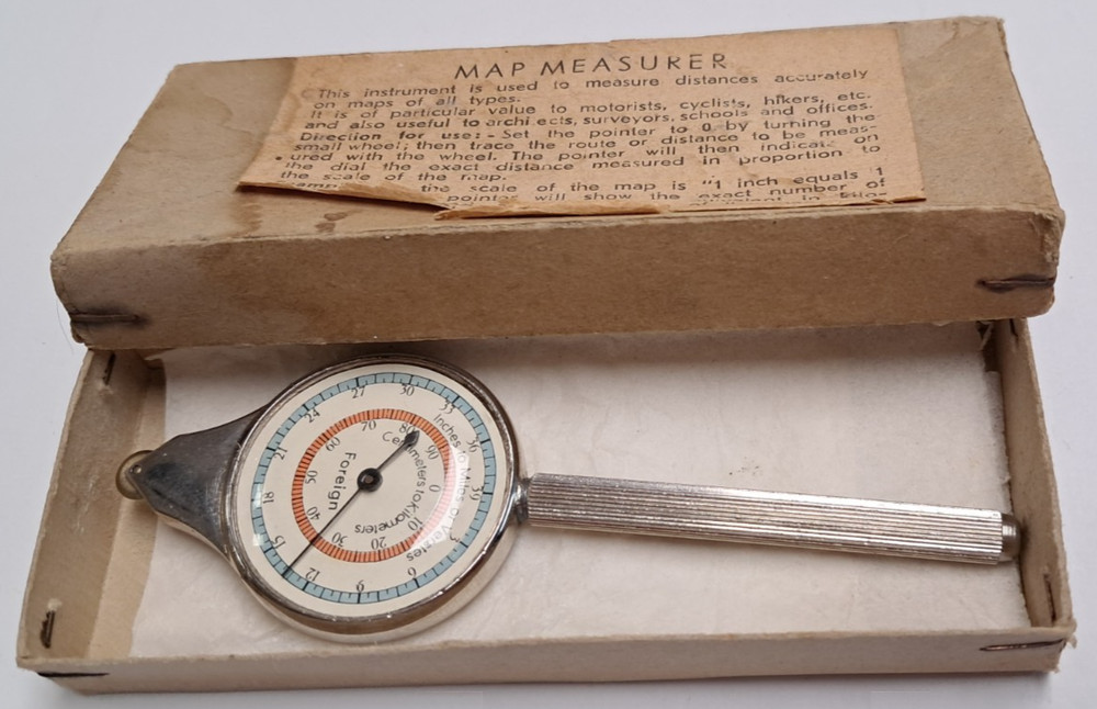 Vintage Map Measuring Tool in Original Box