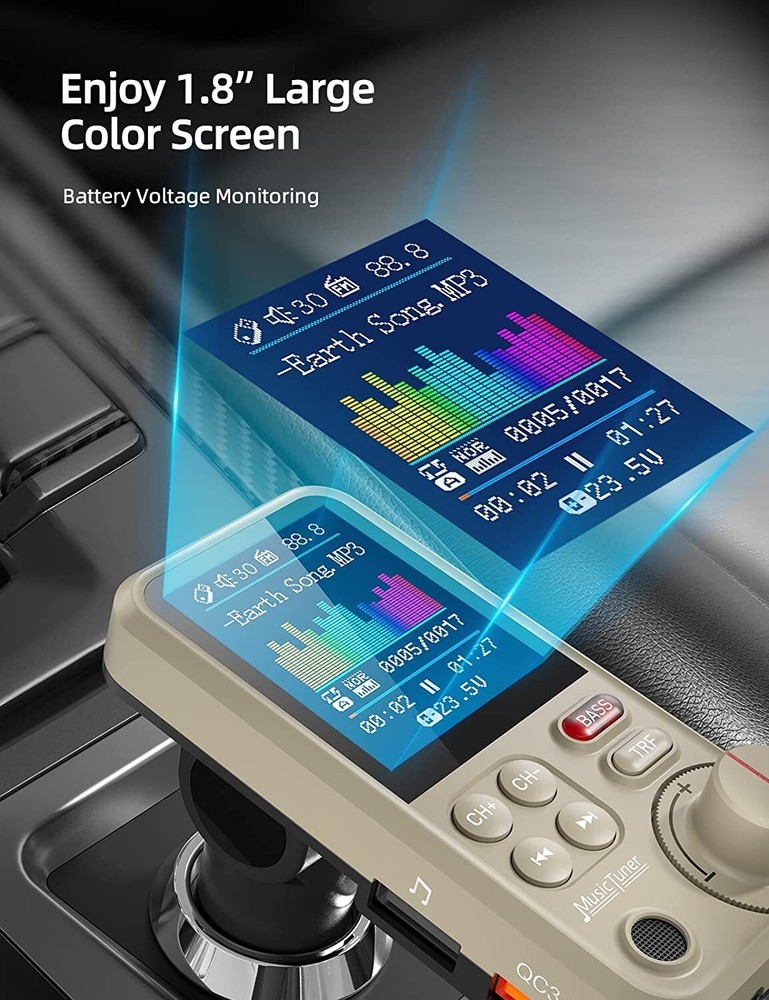 Transmisor De Audio FM Para Auto Bluetooth 5.0 USB Receptor Radio For Carro NEW