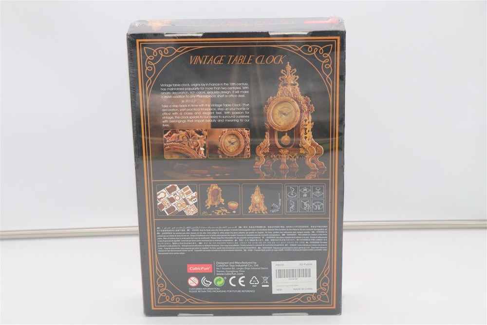 Cubicfun Vintage Table Clocks Craft Kits Pendulum Desk Clock - NEW -