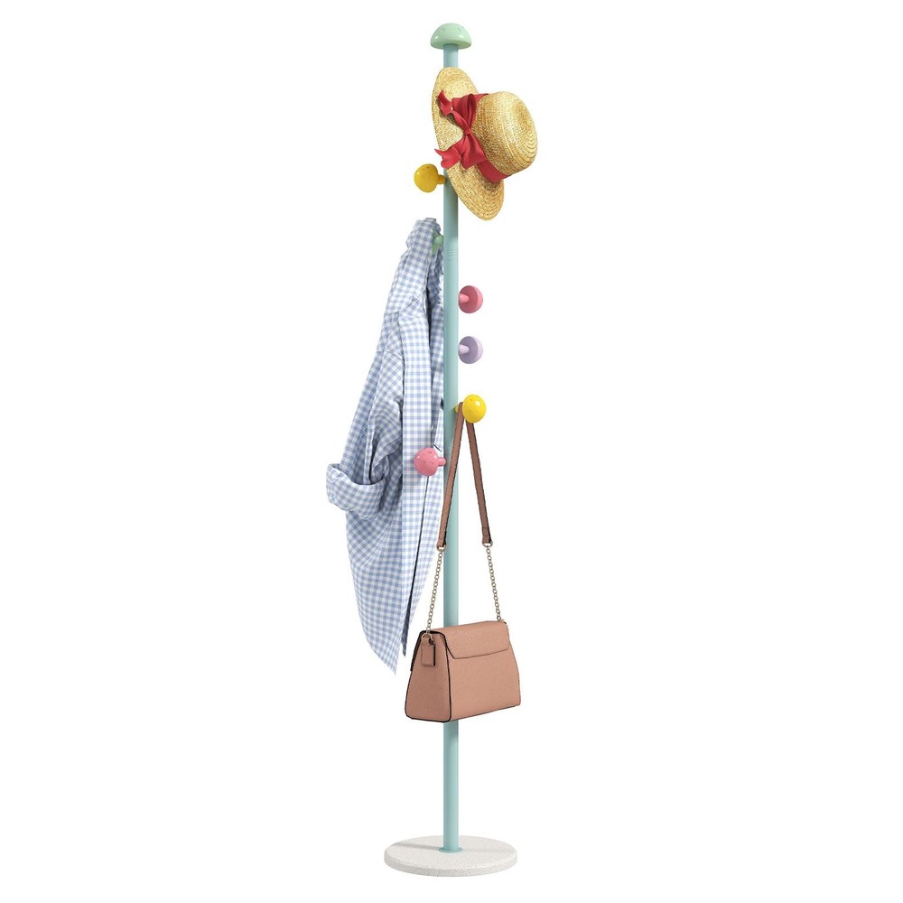 Permory Coath Rack Stand,Hall Coat Rack with 7 Hooks,3 Adjustable Sizes for B...
