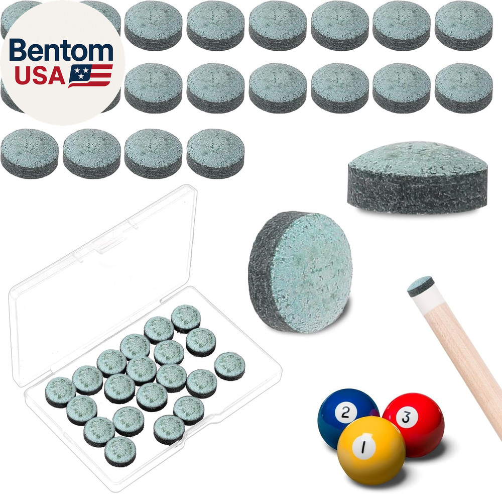 Billiard Pool Cue Tips Pool Stick Replacement Tips with Storage Box for Pool Cue