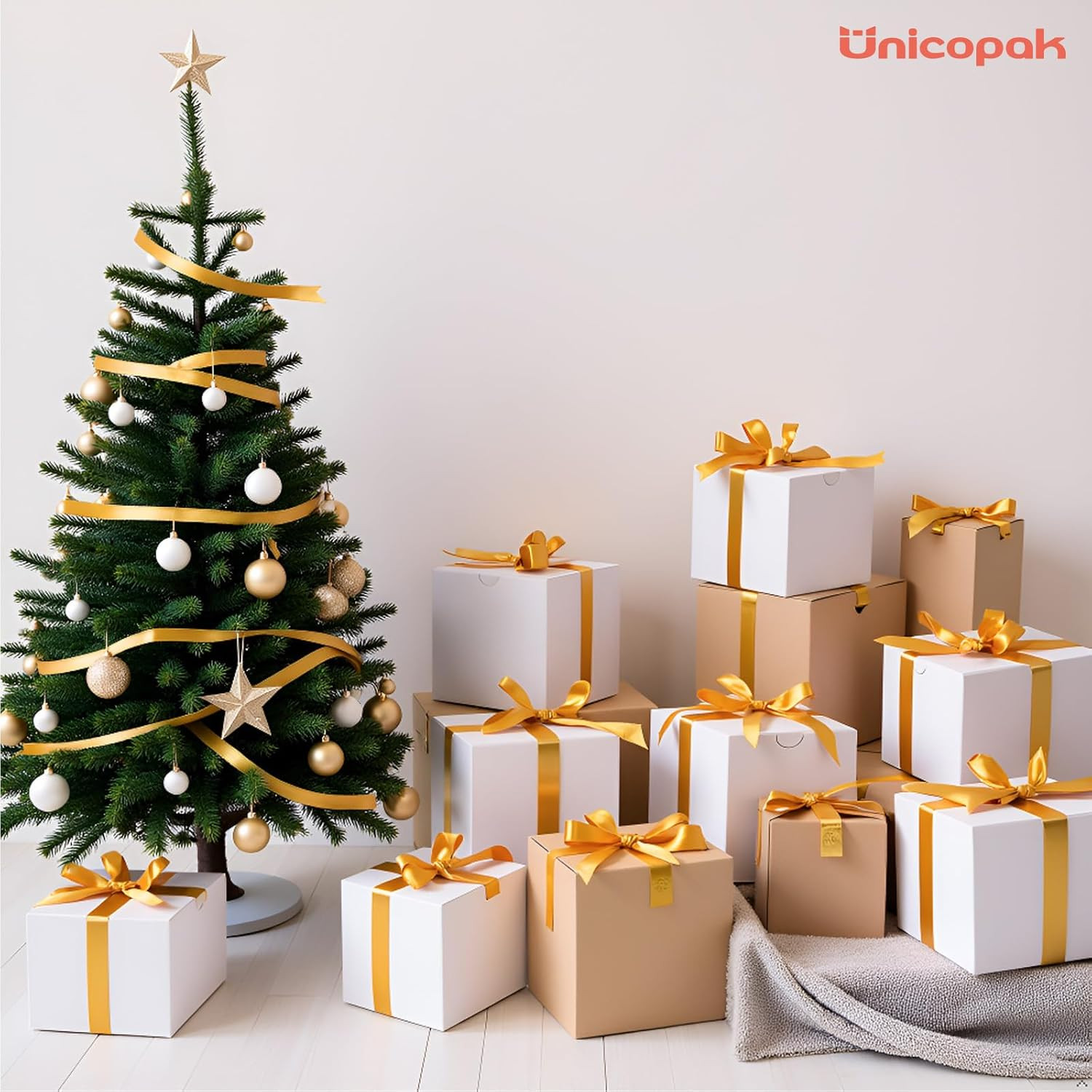 10 Pack 4X4X4 Small Gift Boxes, White Gift Boxes with Lids for Presents, Elegant