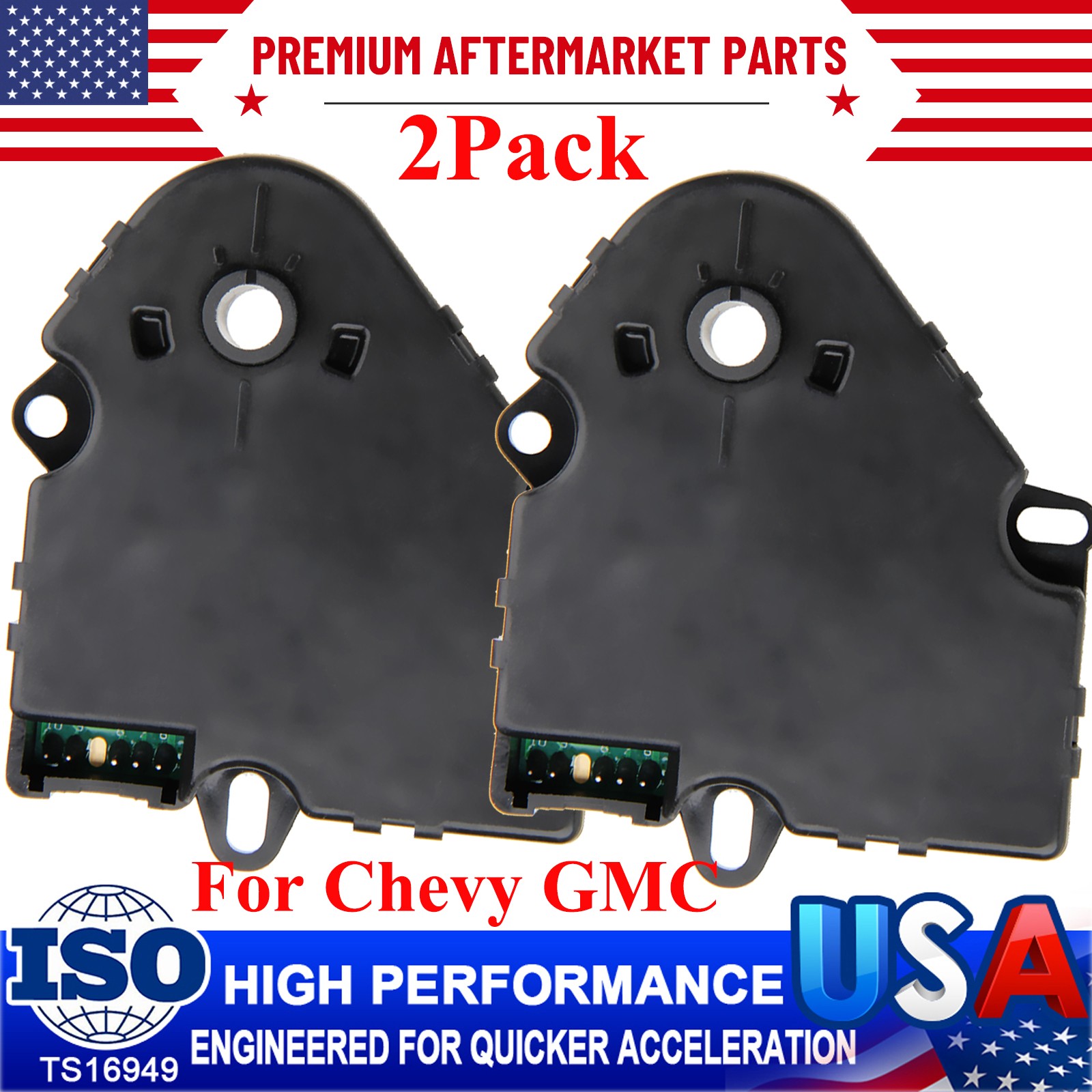 2PCS For GM Chevy HVAC AC Heater Blend Door Actuator 52402588 89018365 15-72971