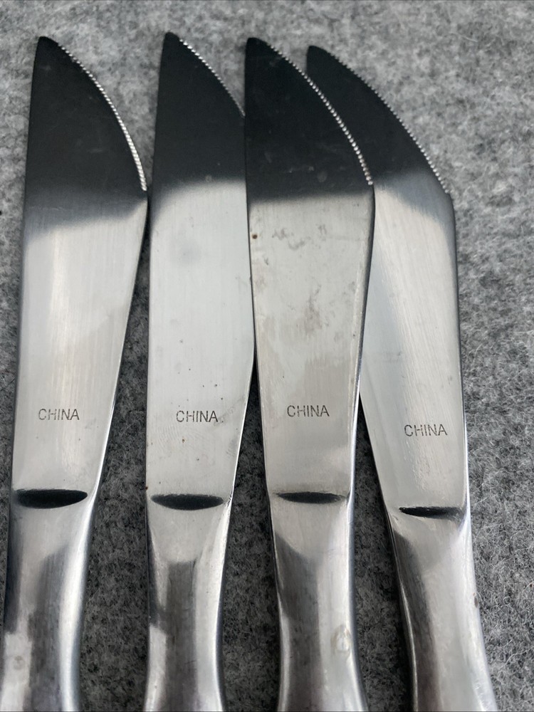 4 Retroneu 18/10 Stainless SILHOUETTE Flatware Modern Solid Knives