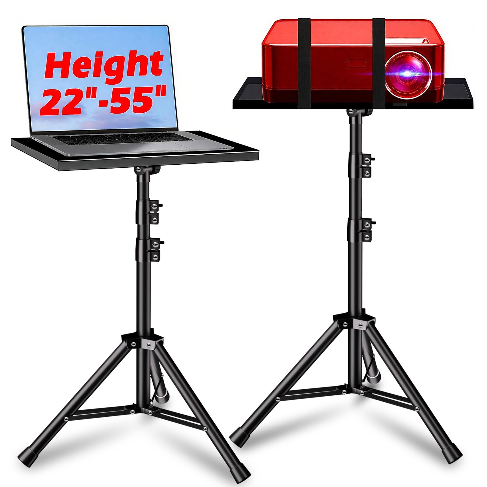 REHOSEUP Projector Stand 33LB Load Bearing & 22-55 Height Adjustable for