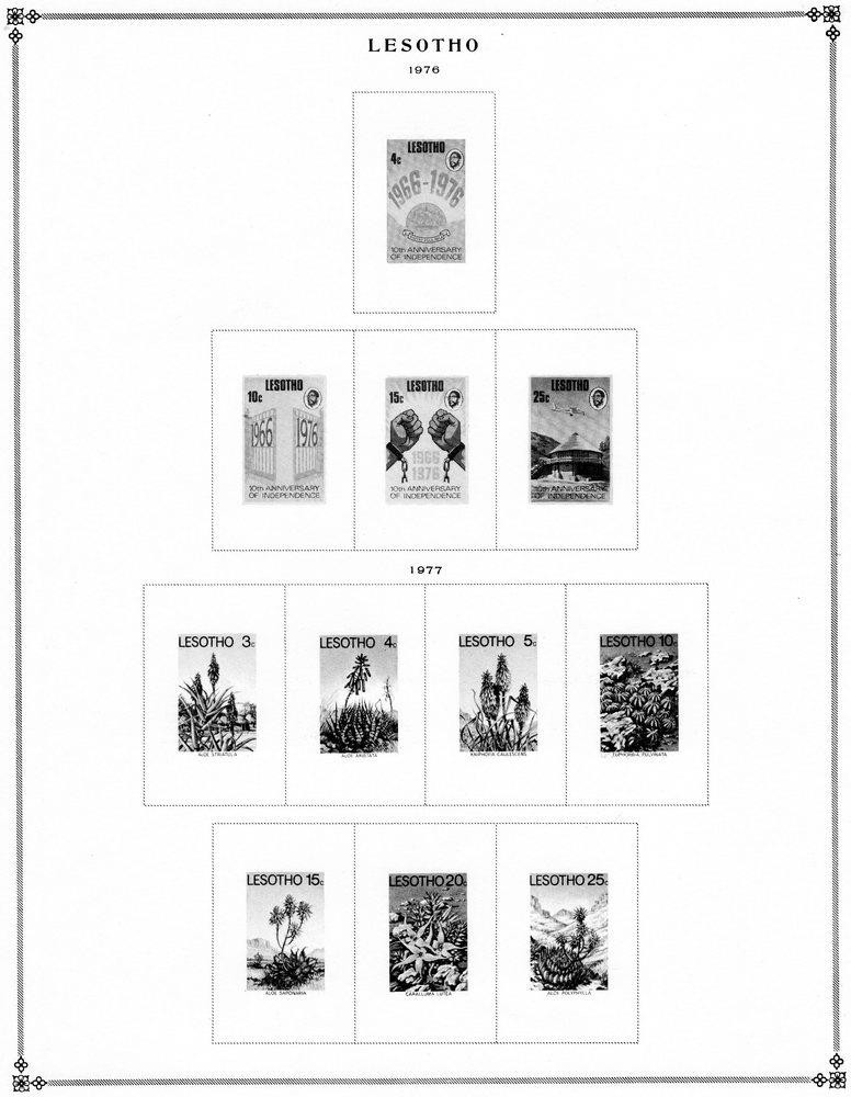 LESOTHO, unused Scott International pages to 1976