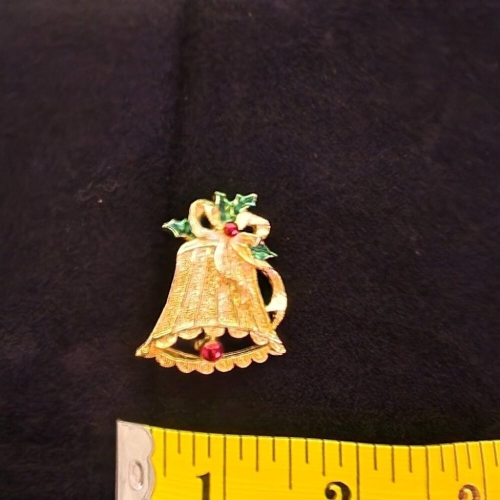 Vintage Christmas Bell Brooch Gerry's Signed