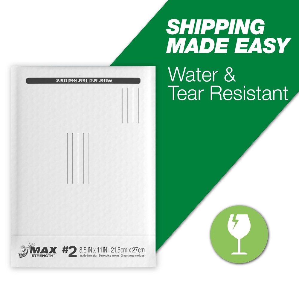 Poly Bubble Mailers #2, 8.5" x 11", Solid White Shipping Mailing, 3 Pack