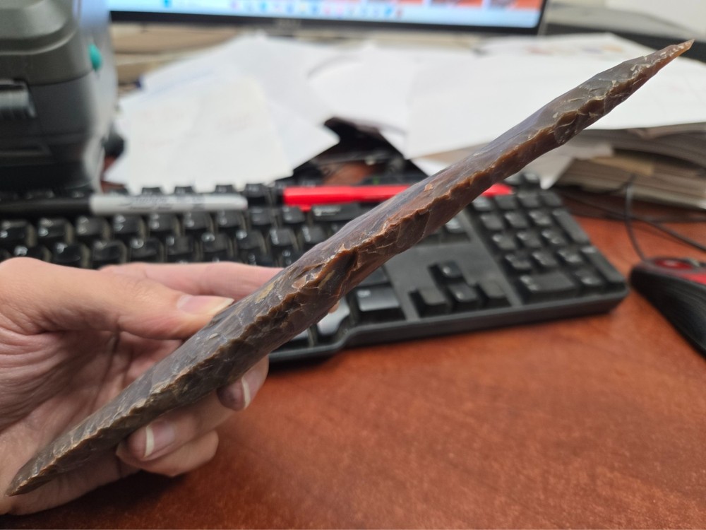 AGATE STONE SPEARHEAD ARROWHEAD POINT MEDIEVAL 10" - 10 1/2"