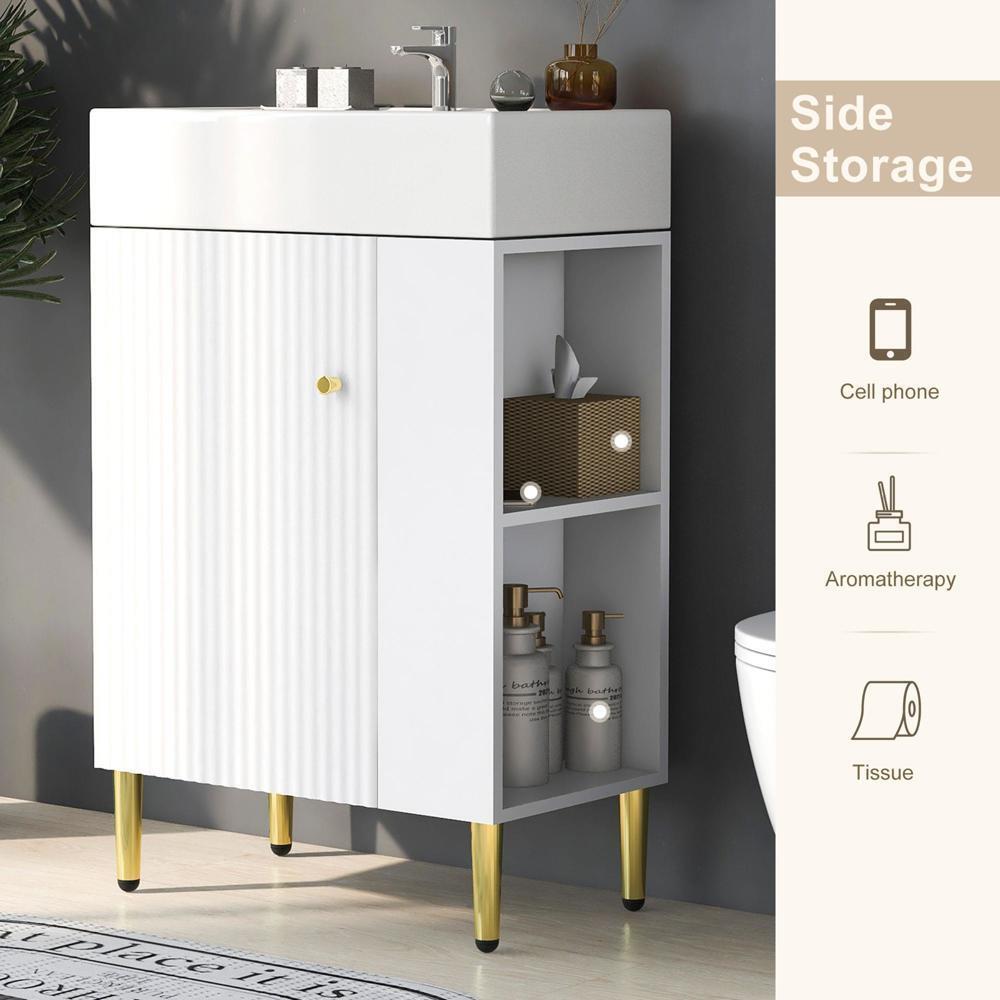 21.6" Bathroom vanity,Combo Cabinet,Bathroom Storage Cabinet wRight Side Storage