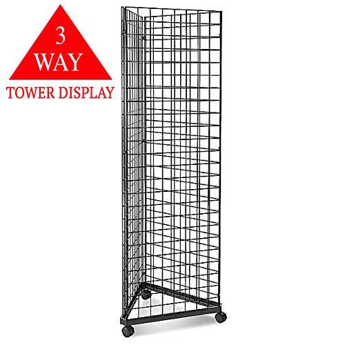 Black Triangle Wire Gridwall Panel Display Rack with Casters