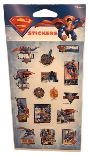 SUPERMAN stickers 2 sheets NEW sealed
