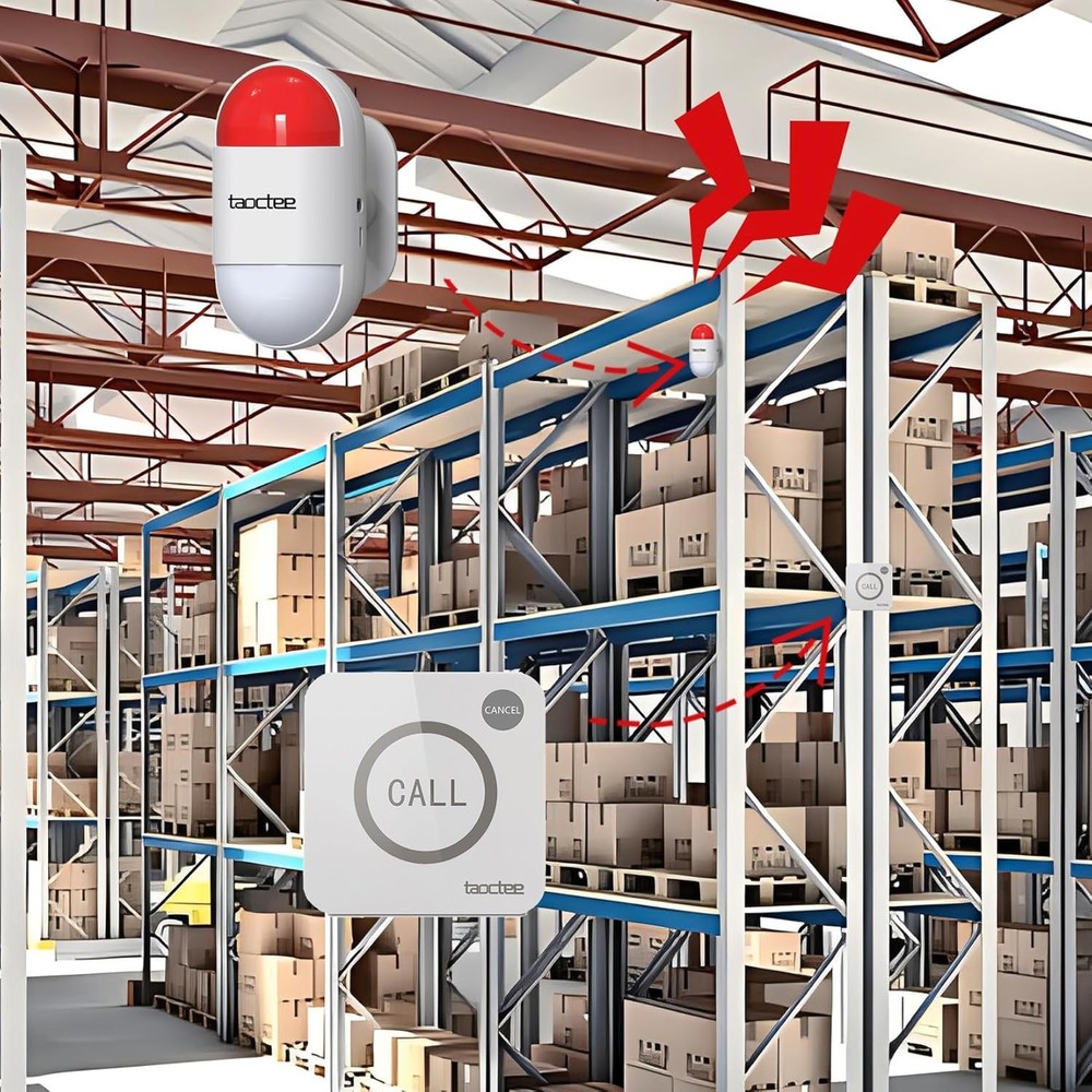 Panic Button Alarm for House Remote Control Strobe Siren System Sound...