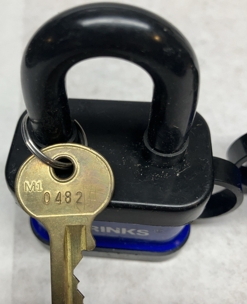 Three Brinks Blue Covered Outdoor Padlock Keyed Alike