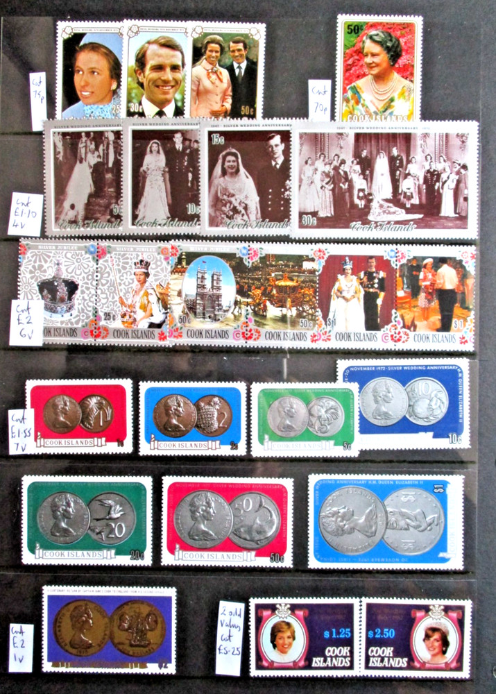 Cook Islands 24 Sets, 5 Mini Sheets & 2 Odd Values UM.