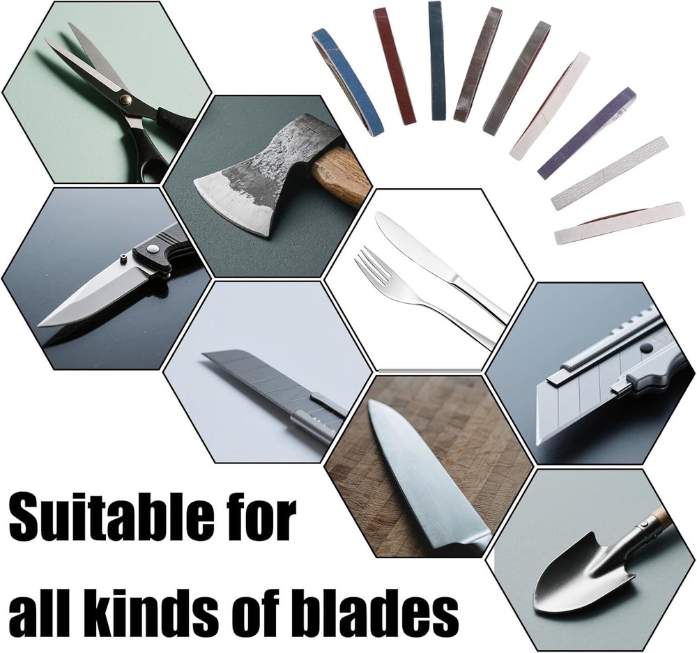 45pcs Replacement Knife Sharpener Belts for Work Sharp, 1/2" x 12" Multi-Grit To