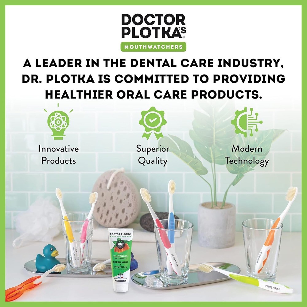 Dr. Plotka's Eco-Friendly Soft Flossing Toothbrush Set - 2 Pack for Adults