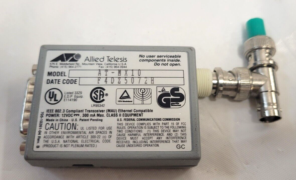 Marquette Electronics 700031-002 Cable & Allied Telesis CentreCOM AT-MX10