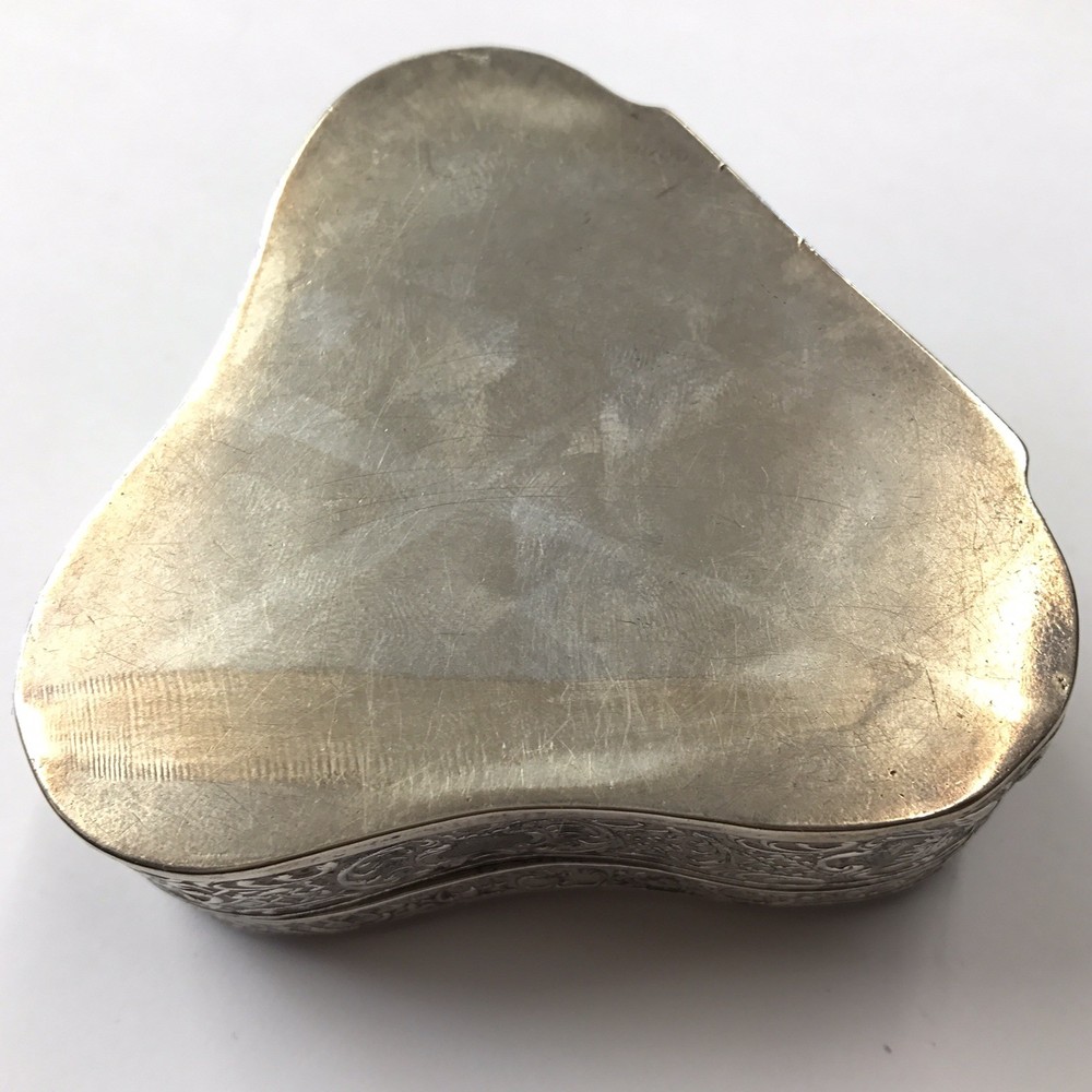 Antique Solid Silver Trinket Box Embossed Cherub Design Berthold Muller 1902