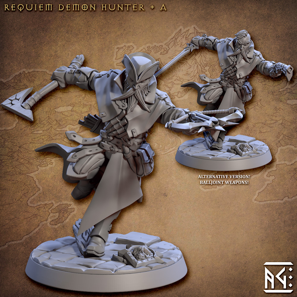 Demon Hunter A - Artisan Guild - Fantasy D&D Miniature