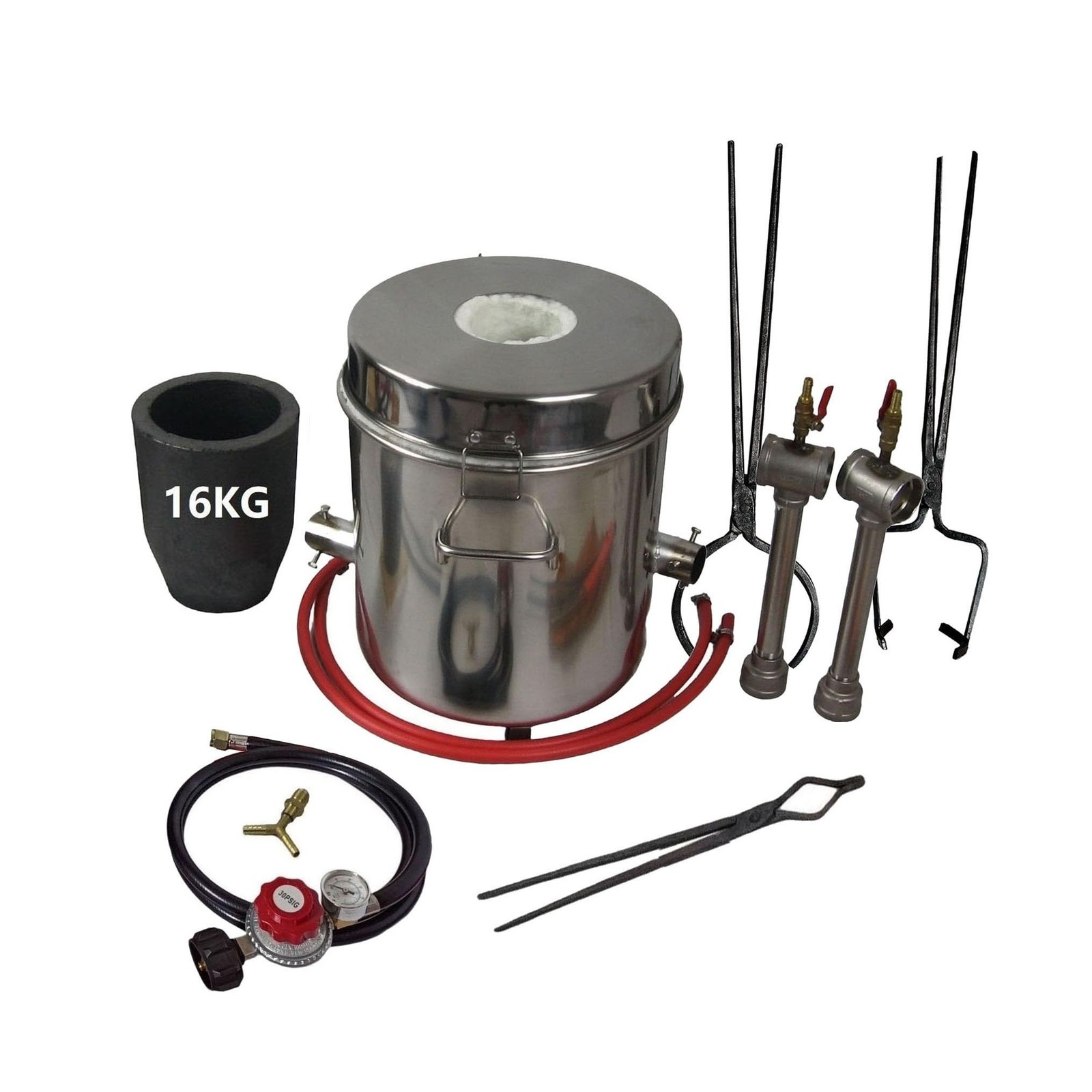 16KG Propane Melting Furnace Double Burner Stainless Steel, Foundury Smelter ...