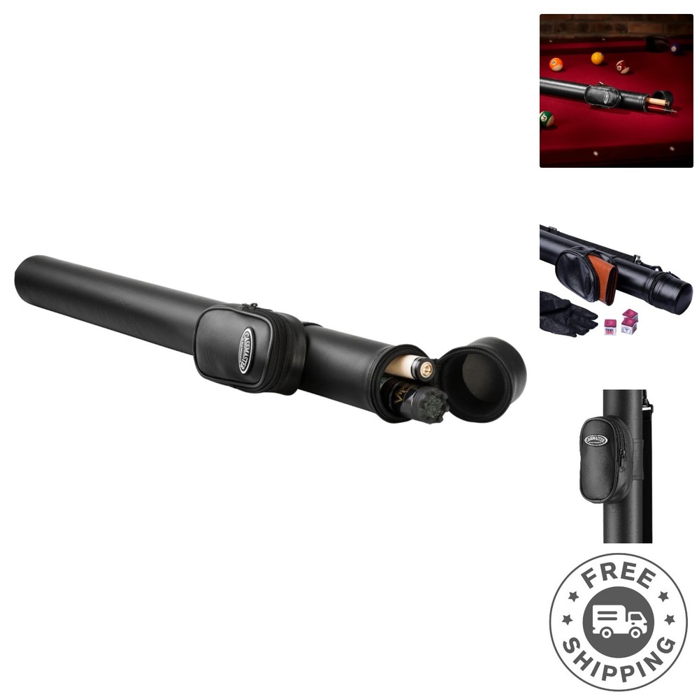 Protective Q-Vault Supreme Pool Cue Case with Spacious Accessory Pocket