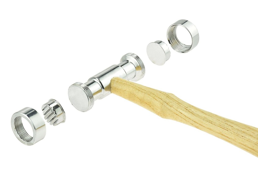 9 in 1, 8 oz Texturing Hammer, Interchangeable Heads, 9-1/2” Length