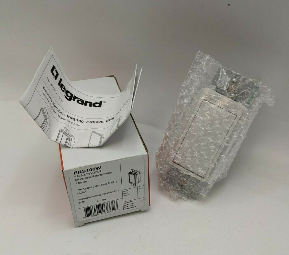 ERS100W RF Wireless Remote Switch 1 Button Occupancy Sensor 150Deg View White