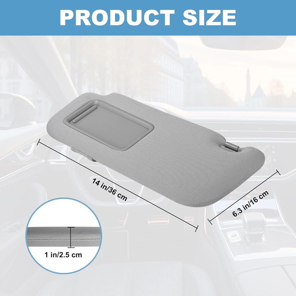 Driver Left Side Sun Visor Compatible with Corolla 2008 2009 2010 2011 2012 2013