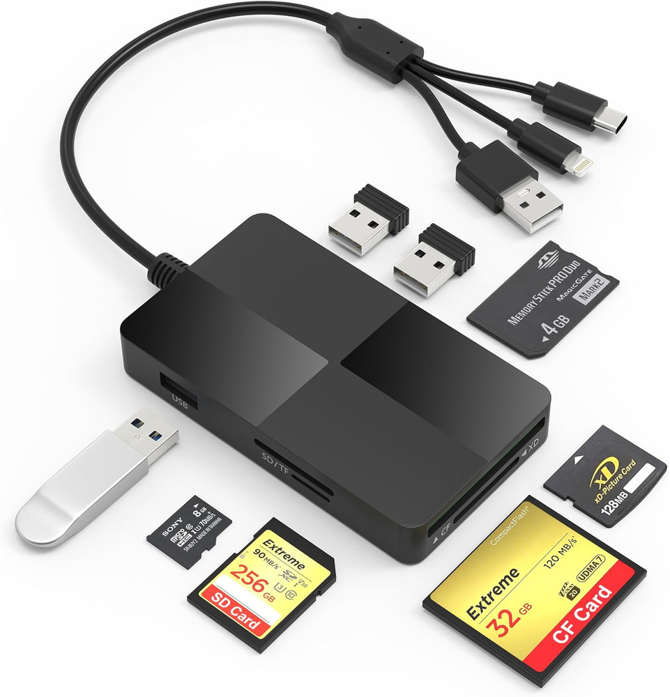 Memory Stick Pro Duo Adapter Reader - 8 in 1 SD/TF/MS/CF/XD Card Reader for Ipho