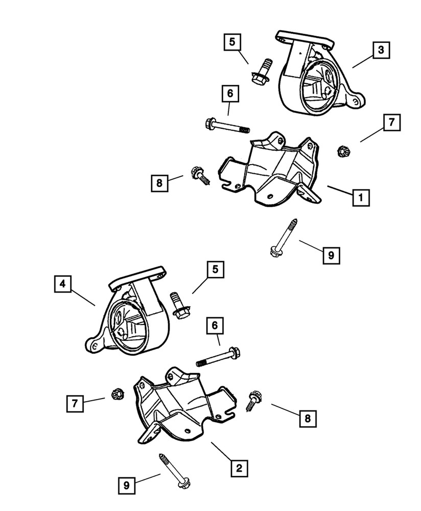 Genuine Mopar Engine Mount Bracket Left 52058931AC