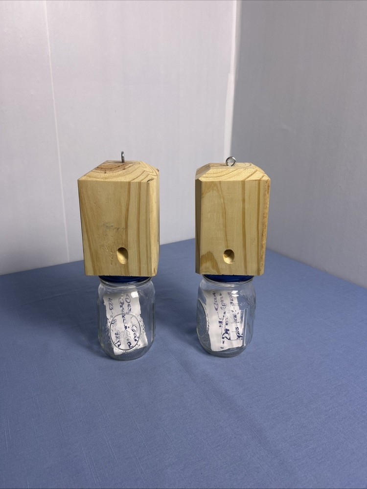 Two (2) Handmade Carpenter Bumble Bee Traps