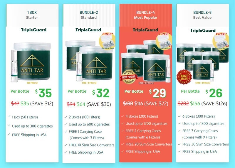 ANTI TAR TripleGuard Cigarette Filters Tar Trap Block Smoking Tips Holder