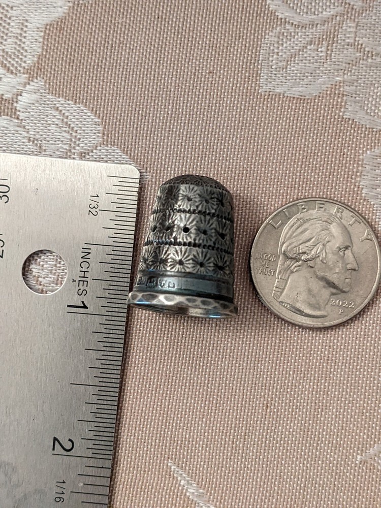 British Charles Horner Sterling Silver Antique Thimble, Size 6