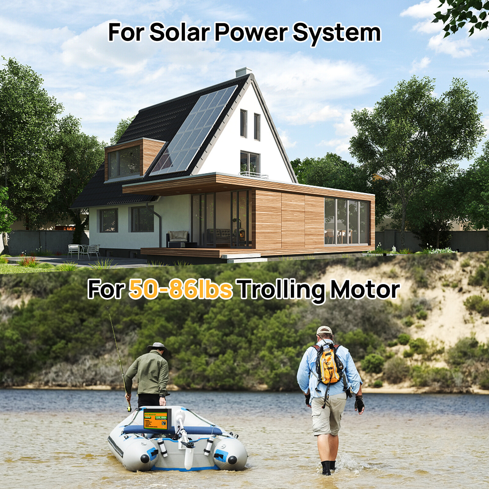 ECO-WORTHY 12V 100AH 1280Wh LiFePO4 Lithium Battery Low-Temp For RV Solar Panel