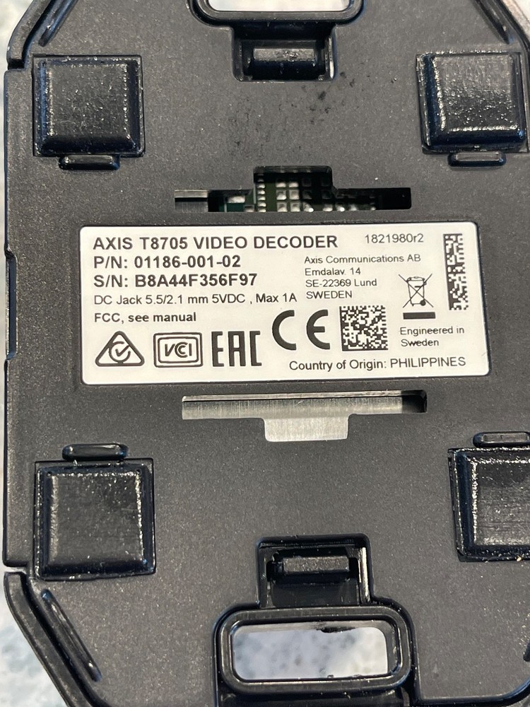 Axis T8705 Video Decoder US Axis Communications Security