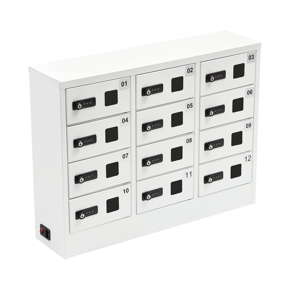 Cellphone Locker 12 Slots Charging Station Combination Lock For iPad Storage