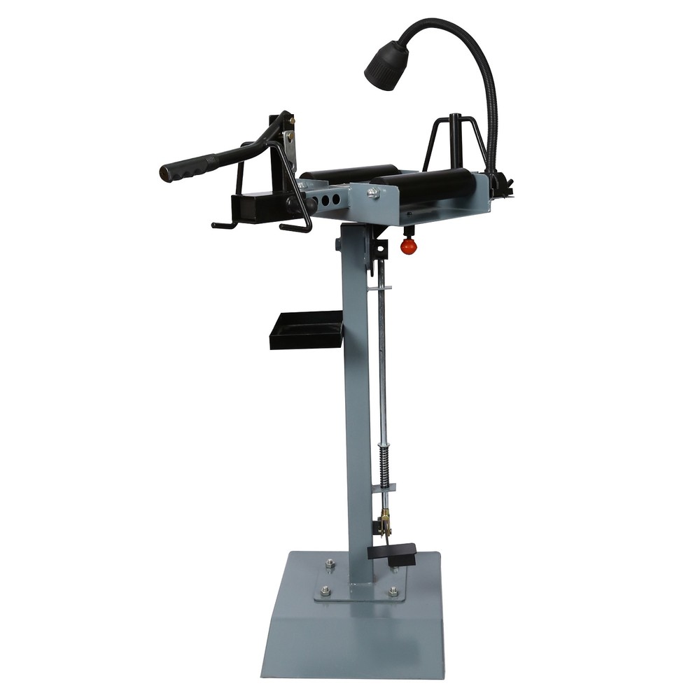 Manual Tire Spreader with 360° Swivel Platform, 7-Speed Control & LED Light