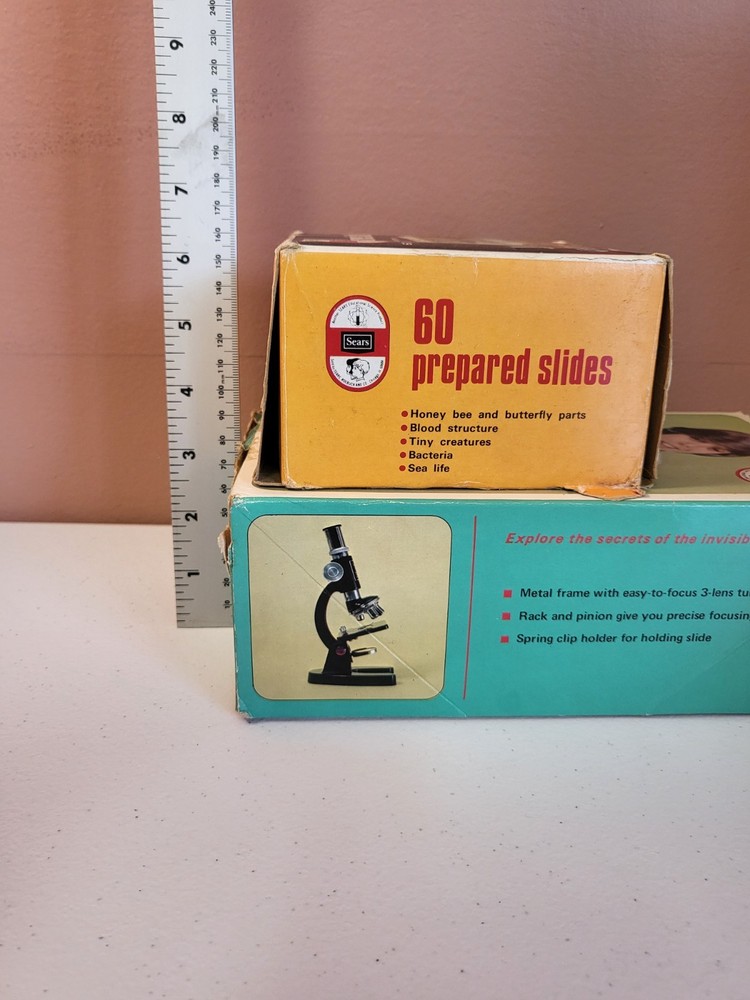 Vintage Gilbert Microscope and Slide set