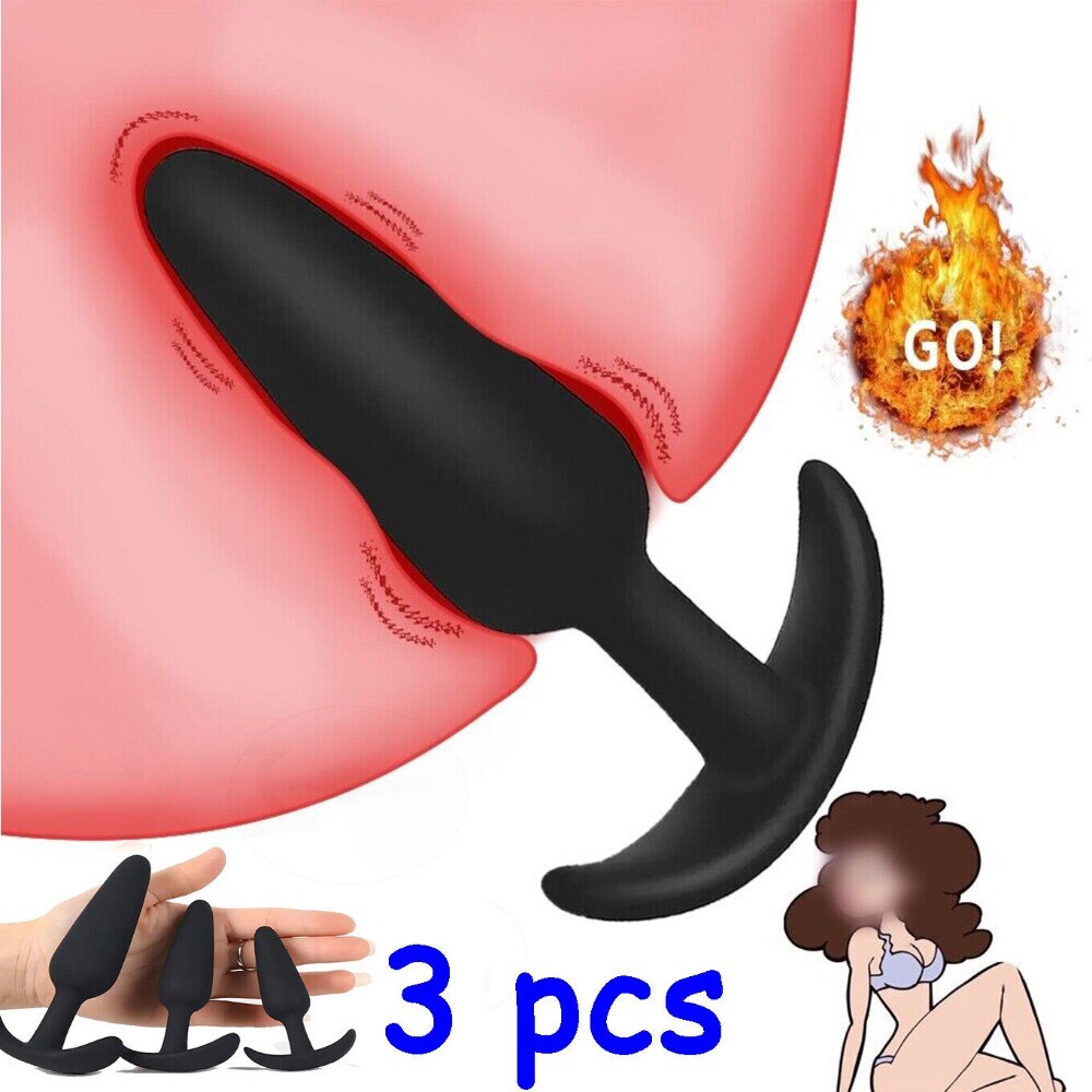 3PCS Silicone Anal Training Starter Kits Beginner Anal Trainer Butt Plug Set US