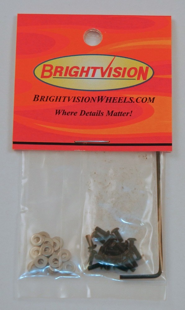 Twenty BLACK 1-72 Hex-Drive Button-Head Screw-In Rivets & Washers For Customs