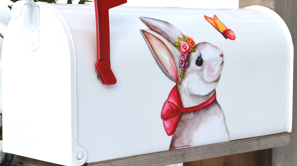 Mailbox Magnet Partial Cover Easter Bunny and Butterfly Spring Mail Box Decor