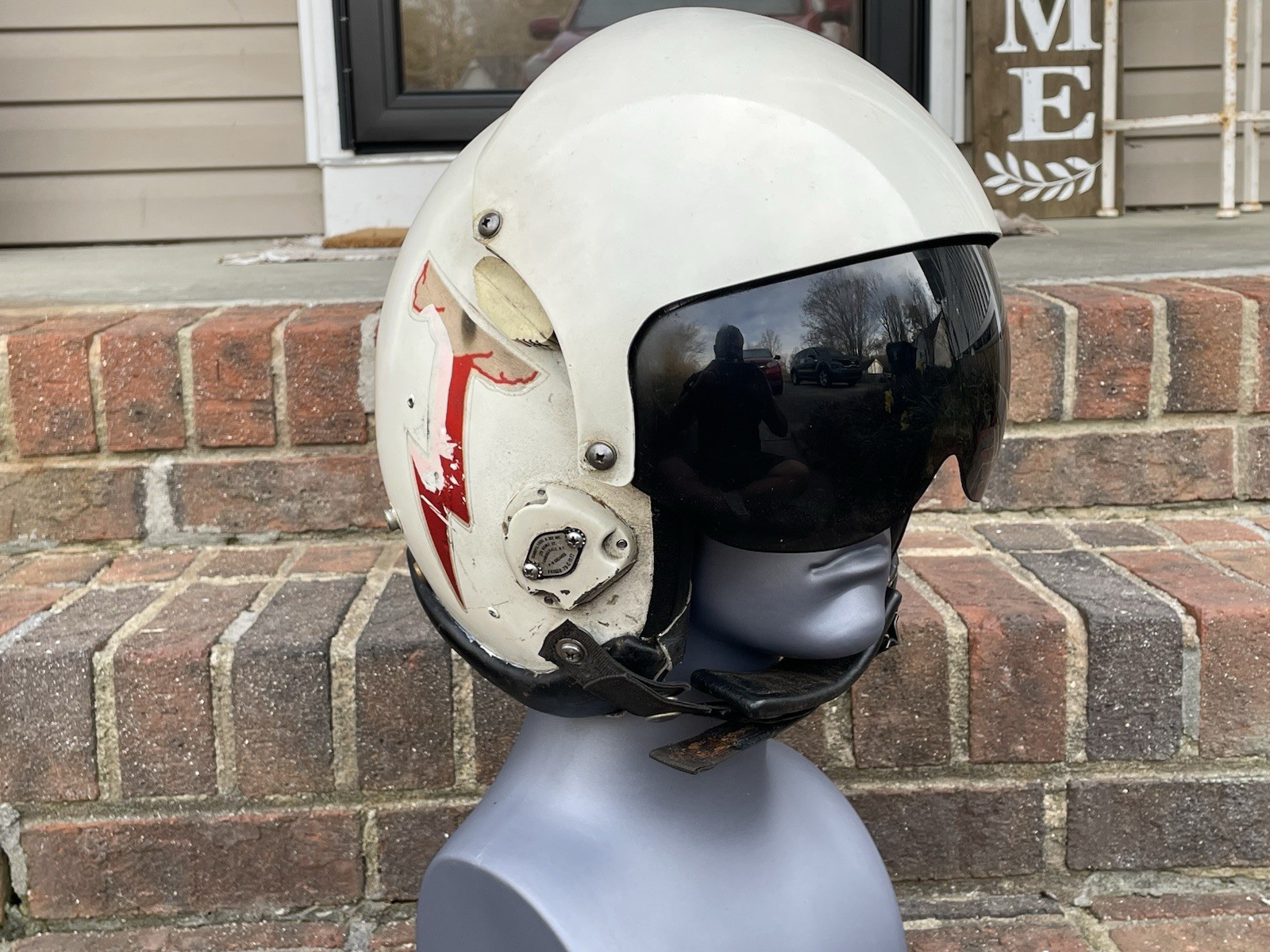 Vtg HGU-26 Dual Visor Gentex Flight Fighter Pilot Helmet Partial decals