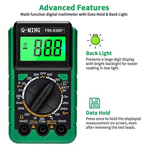 Digital Multimeter, Multi-Function Mini Pocket Size Digital Multimeter with