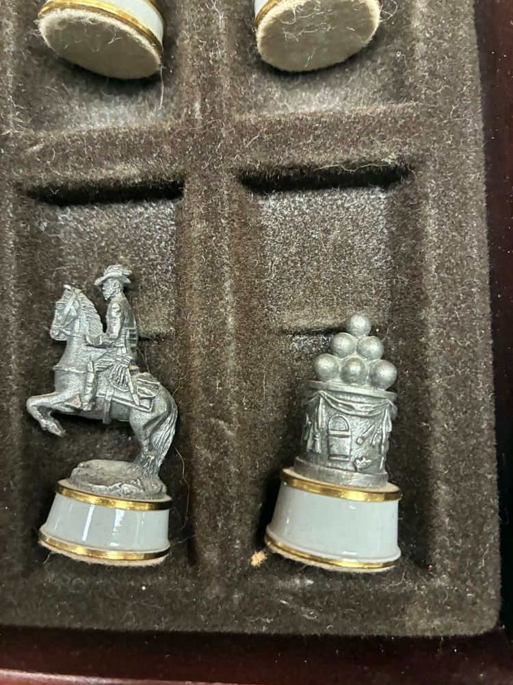 Vintage Franklin Mint Pewter Chess Set