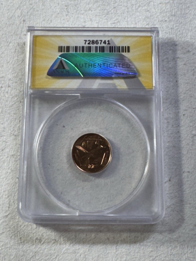 1987 Cayman Islands 1 Cent Graded MS 65 RD by ANACS