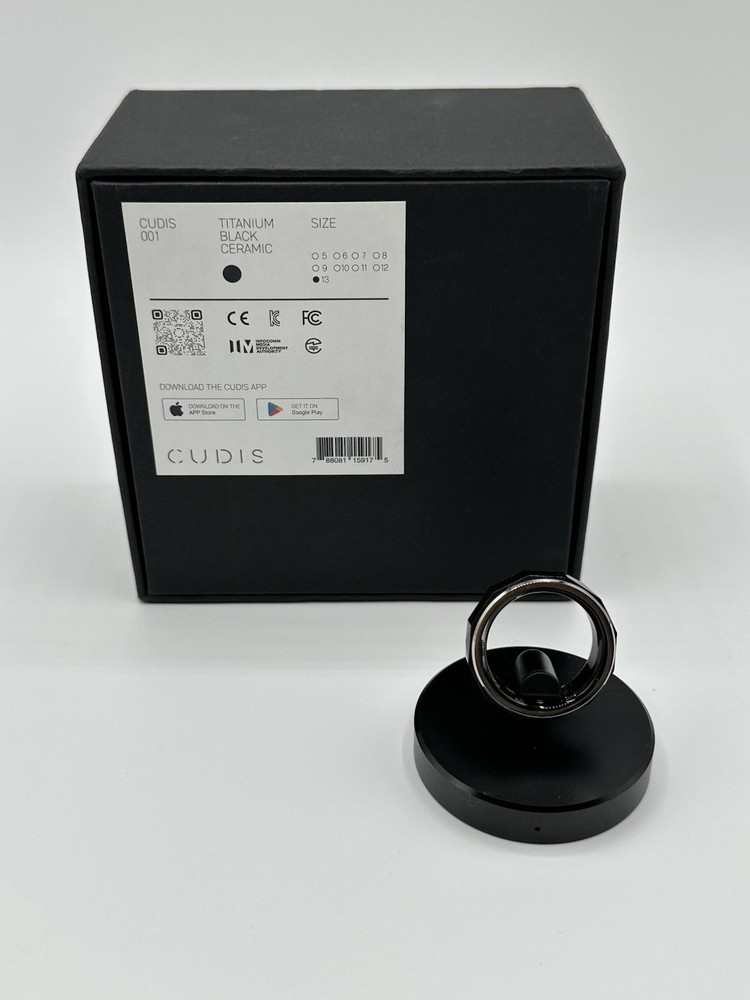 Cudis AI Ring 001 Titanium Black Ceramic Size 13