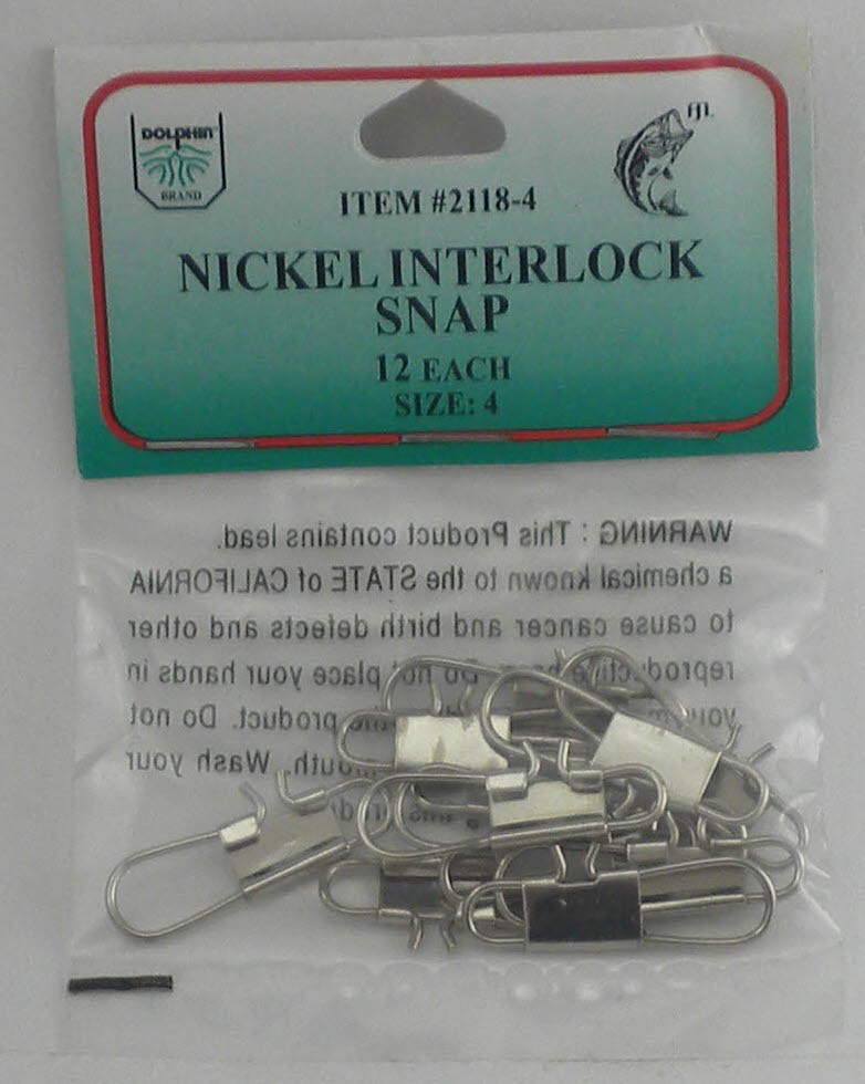 FJ Neil 2118-4 Dolphin Interlock Snap Only 12ct Size 4